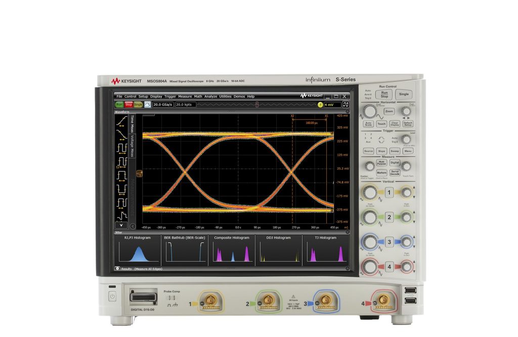 KEYSIGHT MSOS804A 高清晰度示波器 8GHz带宽 4模拟+16数字通道示波器