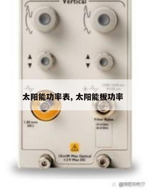太阳能功率表, 太阳能板功率 